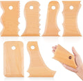 Amylove 7 pcs Big Size Pottery Foot Shaper Tools Pottery Trimming Tools Ceramics Profile Rib Bundle Foot Shaper for for Carving Clay Molds Clay Ceramics, Beech Wood