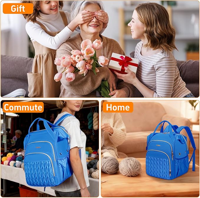 Knitting Bag Backpack, Large Crochet Bag Organizer,Water-resistant Yarn Storage Organizer Tote Bag Yarn Holder for Crochet Hooks, Knitting Needles Supplies