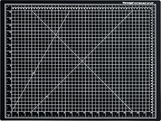 Dahle Vantage 10672 Premium Self-Healing Cutting Mat, 18"x24", 1/2" Grid, 5 Layers for Max Healing, Perfect for Crafts & Sewing, Black