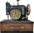 Berfutall-Vintage Sewing Machine with Wooden Case, Battery Operated Quartz Clock, Retro Style Sewing Machine Home Decor, Gift for Mom, Dad, Christmas