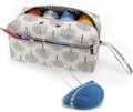 LUXJA Yarn Storage Bag, Carrying Knitting Bag for Yarn Skeins, Crochet Hooks, Knitting Needles (up to 10 Inches) and Other Small Accessories (Large, Trees)