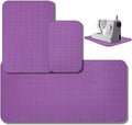 3 Pcs Sewing Machine Muffling Mat Pedal Mat Sewing Machine Pad No Slip Rubber Stay in Place Mats for Calms Vibration(Pink Purple,15 x 20 Inch,14 x 9 Inch,17 x 36 Inch)