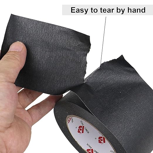 BOMEI PACK Wide Painters Tape 3 Inch,Wide Black Masking Tape, 55 yds Length, Multi-Surface Adhesive Painting Tape 21-Day Clean Removal for Painting, DIY, Arts, Crafts, Labeling