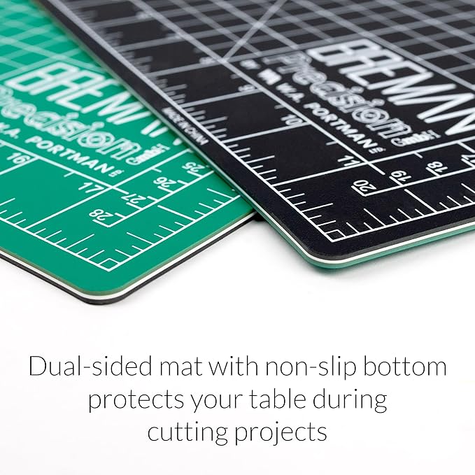 WA Portman Self Healing Cutting Mat & Rotary Cutter for Fabric Set – 12x18 Sewing Cutting Mats for Crafts with 45mm Fabric Cutter Wheel & 5 Rotary Blades – Quilting & Sewing Supplies Kit