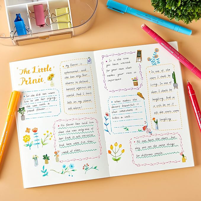 15 Colors Curve Highlighter Pens Set，15 Different Shapes Dual Tip Markers Cool Pens for Journal Planner Scrapbook Art Office School Supplies