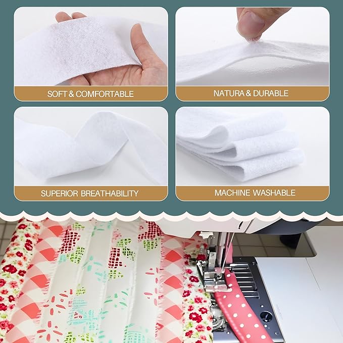 Ceoighe Jelly Roll Batting Strips with Tube Maker, 2 Rolls 100 Yards Total, 2 1/2 Inch Cotton Blend Quilt Batting for Quilting, Rugs, Braided Mats, DIY Sewing Projects