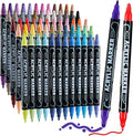 60 Colors Waterproof Dual Tip Acrylic Paint Markers for Adult, Dot & Fine Tip Premium Professional Coloring Markers Set for Rock, Glass, Wood, Ceramic and DIY Crafts Making Art Supplies