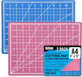 U.S. Art Supply 9" x 12" Self-Healing Cutting Mat 5-Ply (2 Pack) - Double-Sided Pink/Blue Craft Mat, Non-Slip Cutting Mats for Crafts, Sewing, Quilting, Scrapbooking