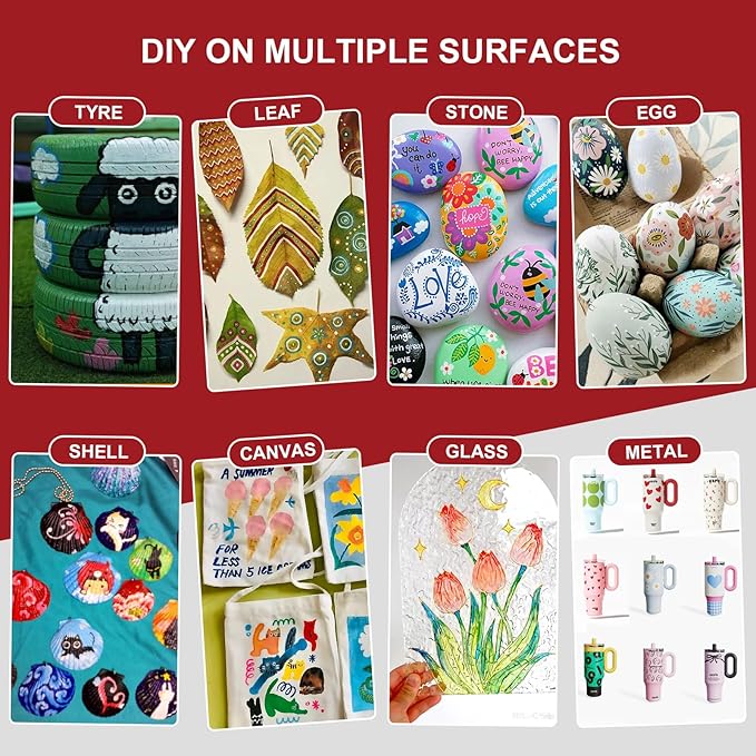 288 Colors Acrylic Paint Markers with Carrying Bag and Shoulder Strap, Soft Brush Tip Paint Pens for Wood, Stone, Canvas, Glass, Fabric, Egg, Rock Painting