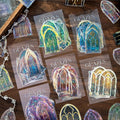Alideco 120pcs Scrapbook Stickers Vintage Patterned windowScrapbooking Junk Journal Crafts Embelishment Decoration Stickers (qicailiuli)