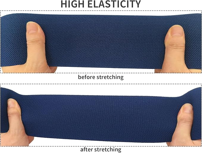 Navy Blue Knit Elastic Band 3 inch 5 Yards Double-Side Twill Woven Elastic Heavy Stretch Elastic Spool for Sewing Pants Waistband, Wigs, Skirts, Craft DIY Projects (#18)
