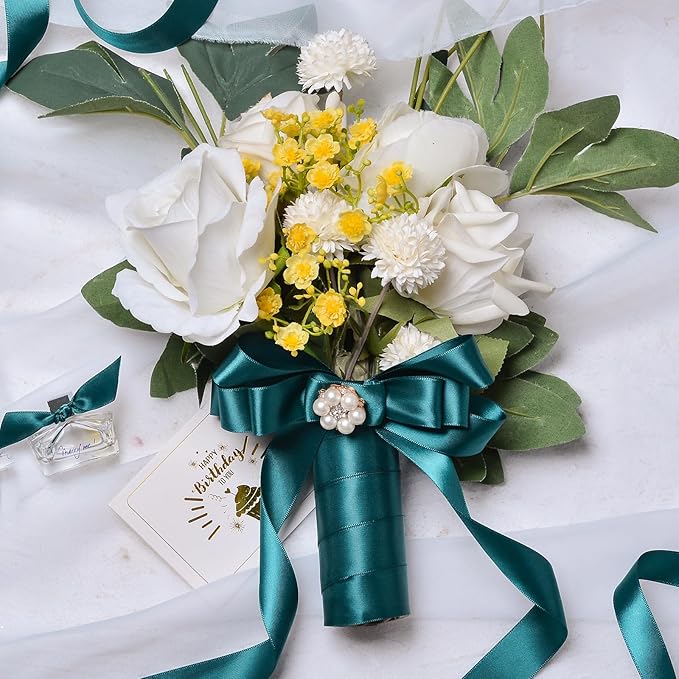 YAMA Double Face Satin Ribbon - 7/8" 25 Yards for Gift Wrapping Ribbons Roll, Teal