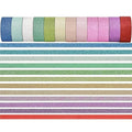 YUKUNTANG Glitter Washi Tape Set, 12 Rolls, 15mm x 66 Yards, Metallic Foil Sparkle Decorative Craft Tape for DIY Art, Scrapbooking, Journaling, Gift Wrapping