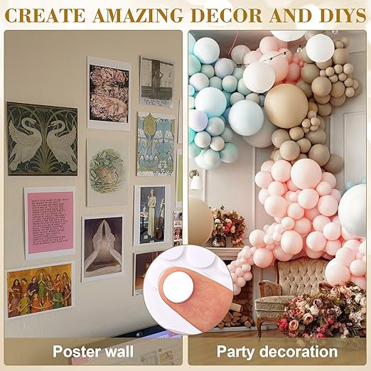 600pcs Foam Dual-Adhesive Dots, Self-Adhesive Mini Foam Dot Circles, Round EVA Tape for Wall Decoration Poster Greeting Cards Birthday Cards Invitation DIY Crafts- White
