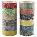 Berkin Arts 12 Rolls Art Floral Designs Washi Tape Set - 15 mm Wide Decorative Adhesive Masking Tape Cloisonnism for Scrapbook Cute Aesthetic William Morris Series