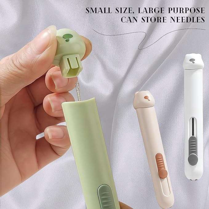 3-in-1 Sewing Kit with Automatic Seam Ripper, Needle Threader, U-Shaped Scissors, Quilting Tools