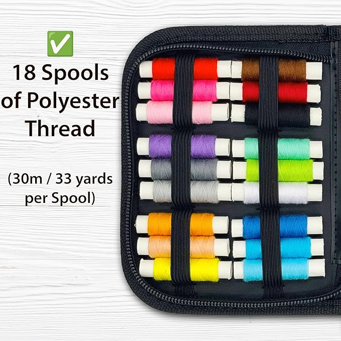 Small Travel Sewing Kit for Beginners, Adults & Kids – Portable Sewing Supplies with Needles, Thread, Scissors, Measuring Tape & More – Clothing Repair Kit for Home, Emergency & DIY Use