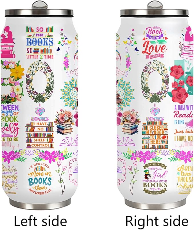 Book Lovers Gifts Stainless Steel Tumbler,Bookish Gifts Coffee Mug with Lid,Bookworm Tumbler,Book Accessories Librarian Gift for Women Girls Daughter 17 Oz