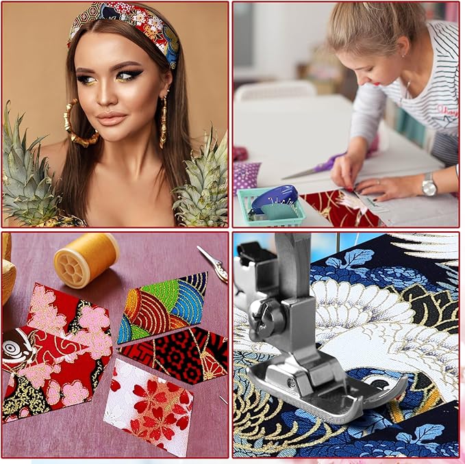 Ganeen 100 Pcs Japanese Quilting Fabric Roll 2. 56 Inch Fabric Squares Jelly Patchwork Precut Strips Bundles for Holiday Materials Craft DIY Sewing Cloths