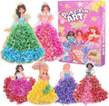 STAOVA 8 Pcs Poke in Art Kits for Girls, DIY Pretty Princess Game with Magical Princesses & 6 Pcs Accessories, Crafts for Kids Ages 4-8, 8-12 (Pink)