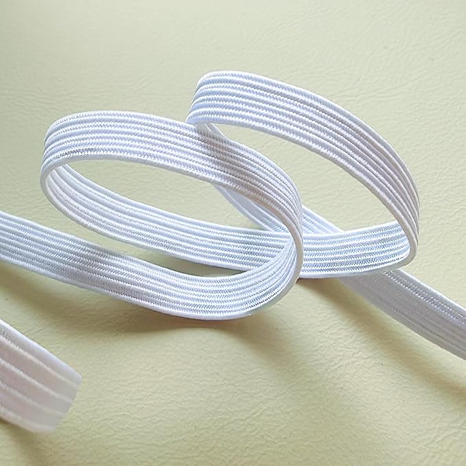 3/8 Inch White Elastic Band 30 Yards High Stretchy Flat Elastic Cord for Sewing & Crafts | Includes Sewing Scissors & Elastic Threader Tool