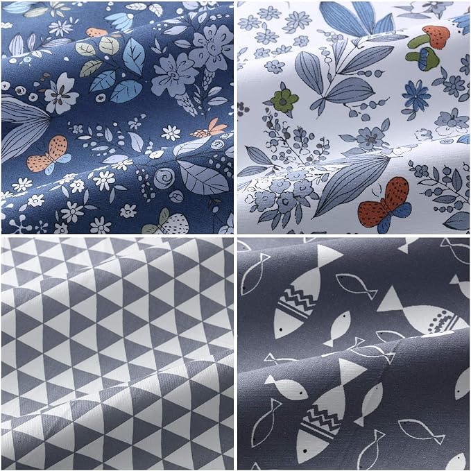 30 Pieces 10 x 10 Inches Cotton Fabric Bundle Squares Patchwork Floral Fabric Sewing Quilting Bundles Assorted Pattern Cloth for DIY Scrapbook Craft Making(Classic)