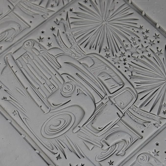 Classic Pickup Truck Clay Texture Roller (4") - America Set #01 - Embossing Pattern Roller for Polymer & Ceramic Clay, Pottery & Crafts