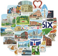 Navy Peony Trendy Toronto Travel Stickers (28pcs) - T-Dot, Queen City, Canada City-Themed Vacation Stickers for Scrapbooking, Journals, Suitcases