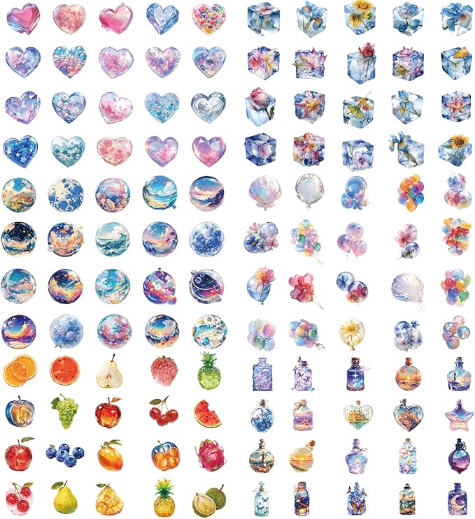 120 Pieces Exquisite Dreamy Vintage PET Sticker Set, Aesthetic Decorative Stickers for Scrapbooking, Journaling, Waterproof DIY Crafts, and Junk Journal Supplies