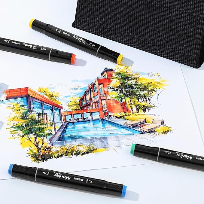 M&G Alcohol Markers, 60 Colors Dual Tip Art Marker, Stocking Stuffers Drawing Markers for Adult Coloring Books, Drawing-Christmas Gift Idea for artists - Art Supplies