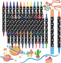 Glitter Markers Pens,48 Colors Dual Tip Brush Glitter Pens Set 24 Pack Sparkle Markers for Art Supplies Scrapbooking, Cards, DIY Crafts, Adults Coloring Books