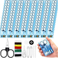 Knitgrip 100 Boxes Mini Travel Sewing Kit Quick Fix Sewing Kits Bulk Basic Portable Pre Threaded Needle Emergency Repair Tool for Christmas Gifts Beginner Traveler Home Hotel (Blue)
