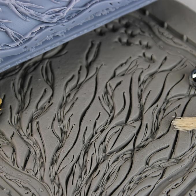Kelp Forest Clay Texture Roller (4") - Ocean Set #01 - Embossing Pattern Roller for Polymer & Ceramic Clay, Pottery & Crafts