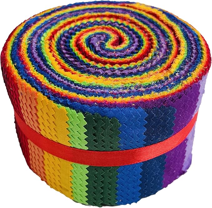 Jelly Roll Fabric 100% Cotton Quilting Fabric, 40 Pre-Cut Strips (2.5 x 44 Inch) for Quilting and Sewing - 10 Assorted Solid Colours-Five Solid Colors
