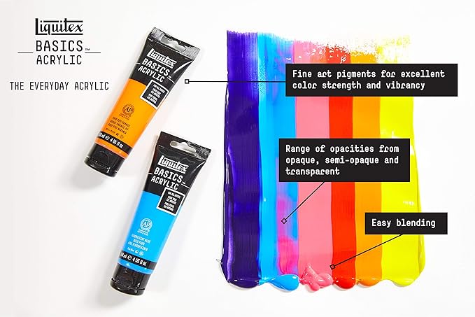 Liquitex BASICS Acrylic Paint, 250ml (8.5-oz) Tube, Unbleached Titanium