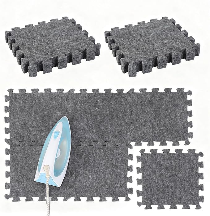 Ziliny 6 Pack Large Wool Pressing Mat Wool Ironing Mat Felted Blending Ironing Pad Sewing Machine Muffling Pad Iron Board for Quilters Quilting Supplies and Notions Accessories (24" X 18")