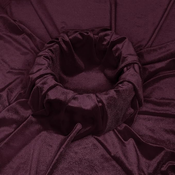 KKJIAF Grape Purple Stretch Velvet Fabric 60 Inch Wide, 2 Yard Soft Stretchy Fabric for Sewing Clothes, Apparel, Costume, Crafts - 90% Polyester 10% Spandex