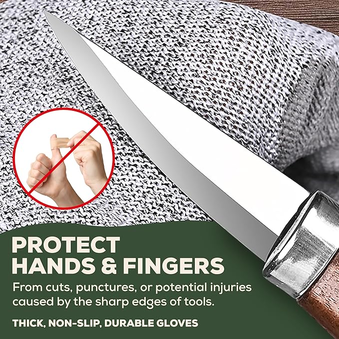 Wood Carving Kit – 28Pcs Whittling Knife Set with 9 Knives, Basswood Blocks w/Carved Guides, Safety Gloves, Whetstone, Stropping Leather & Roll Bag – AMPARIA Premium Tools for Beginner & Professional
