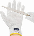 Dowellife Level 8 Reinforced Cut Resistant Gloves, Food Grade, Knife Safety Gloves for Meat Cutting, Oyster Shucking, Fish Fillet, Kitchen Slicing and Wood Carving, Small