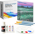 Painting4Real DIY Art Painting Kit for Adults – Learn to Paint Wildflower Twilight with Video Tutorials – 9 Pieces Acrylic Paint Set for Adults –Perfect Christmas Crafts & Holiday Gifts for Art Lover