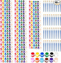 40 Pack Mini Acrylic Paint Set, 12 Colors Washable Paint Strips for Kids & Adults - Includes 80 Brushes, 480 PCS kids Paint Kits for Easter Eggs, Birthday, Classroom Party，school supplies