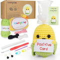 WaldyWop Wobbles Crochet Kit for Beginners: Christmas Gifts for Teen Girls Women w/Positive Card - Craft Kits for Kids & Adults w/Soft Yarn, Step-by-Step Video Tutorials, Corn Crochet Pattern