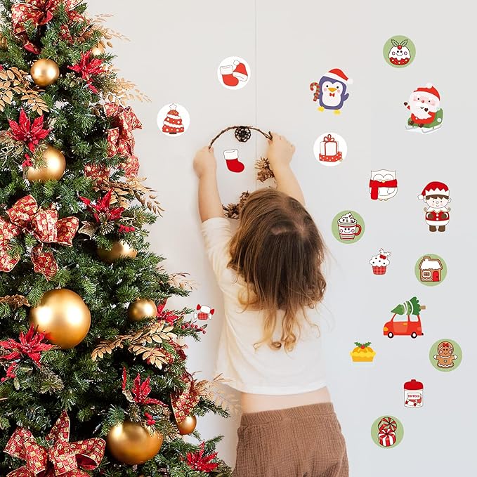 1200 Pieces Christmas Stickers, Xmas Holiday Envelopes Merry Christmas Gift Decorations, Santa Claus, Reindeer, Snowman Winter Stickers for Notebook, Bottles, Mega Sticker Pack Gift for Kids