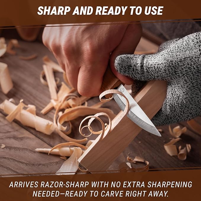BeaverCraft Wood Carving Knife C4 3.14" Whittling Sloyd Knife for Roughing - Spoon Carving Tools for Beginner to Pro Carver - Whittling Knives for Woodworking