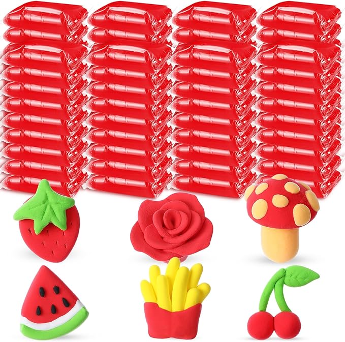 72 Pcs 38oz Air Dry Clay Bulk Modeling Ultra Lightweight Foam Modeling Clay for Kids Adults DIY Gifts Party Arts Crafts and School Project Supplies(Red)