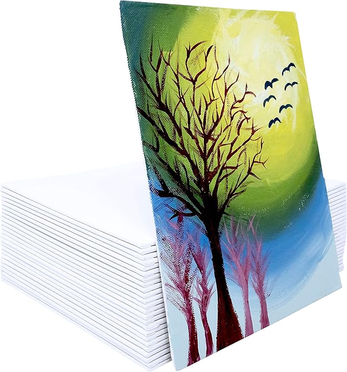 milo Canvas Panel Boards for Painting | 11x14 inches | 24 Pack of Flat Canvas Panels, Primed & Ready to Paint Art Supplies for Acrylic, Oil, Mixed Wet Media, & Pouring, Bulk Painting Party Pack