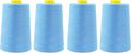Mandala Crafts 4 Pack of Serger Threads Cones Spools - 40S/2 24000 Yards Polyester Light Blue Threads for Sergers Machine and Overlock Quilting Sewing Machine