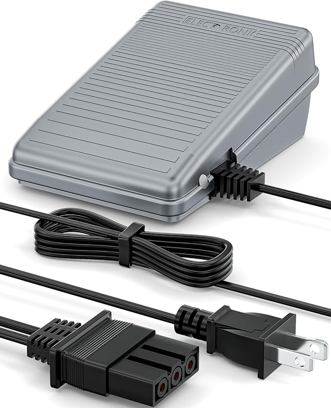VHBW for Brother Sewing Machine Foot Pedal Compatible with Brother JX2517, LX3817, XM2701, XL2600, GX37, XR3774, LS2400 & More – Replacement Foot Controller (J00360051)