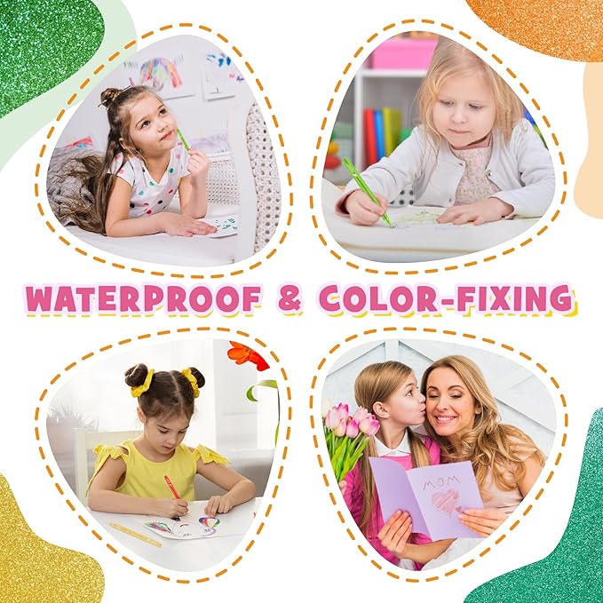 12 Colors Glitter Markers, 0.7mm Extra Fine Tip Sparkling Acrylic Paint Pens for Crafts, Adult Coloring, and DIY Projects on Paper, Rock, Wood, Glass and Fabric