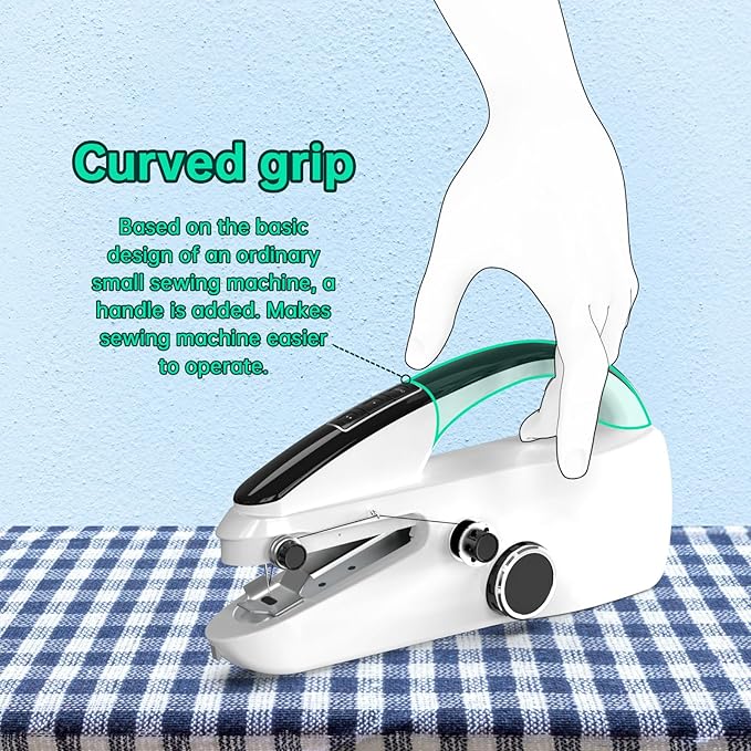 Handheld Sewing Machine,Two dear,Mini sewing machine,Easy to Use and Fast Stitch Suitable for Clothes,Fabrics, DIY Home Travel Electric Handheld Sewing Machine.Black